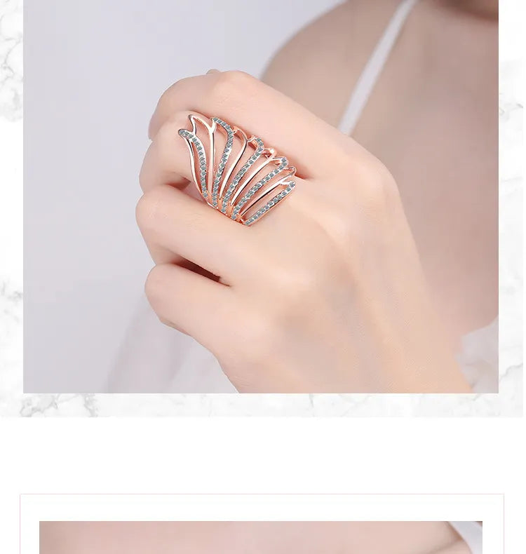 Diamond Angel Wings Ring