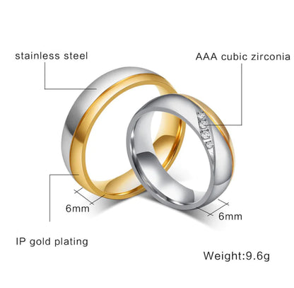 Engagement Ring, Couple Ring, Micro-Paved Titanium Ring