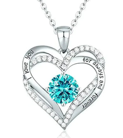 Diamond Zircon Heart Necklace