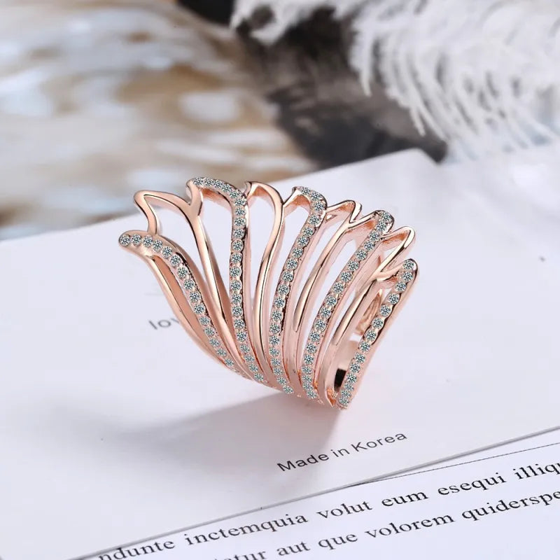 Diamond Angel Wings Ring